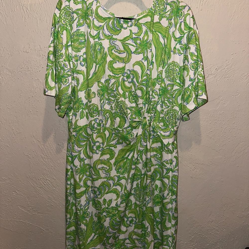Lilly Pulitzer Green and White Floral Dress